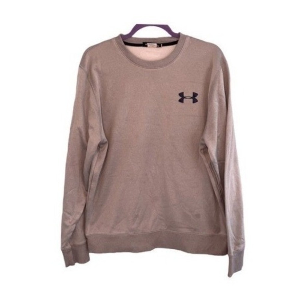 Under Armour Loose Fit Cold Gear Sweatshirt Silver Gray Fleece Lined M